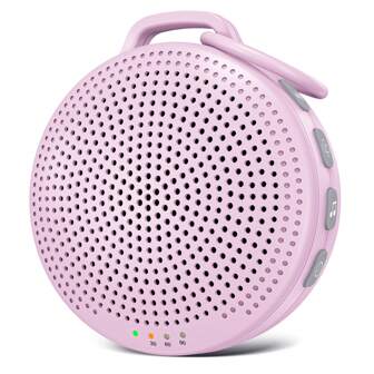 JUSLACO White Noise Machine, 21 Soothing Sounds, Sleep Sound Machine With 2000 MAh Battery, Portable Sound Machine With Timer And Memory For Home, Office, Travel And Yoga Sound, White/Pink
