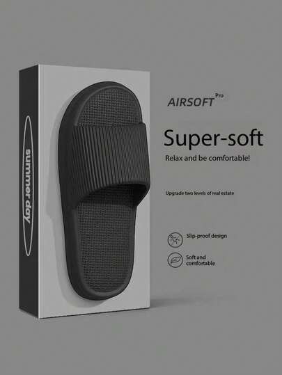 Men's EVA Slippers, Casual Non-Slip Sandals, Open Toe Shoes, Suitable For Indoor, Outdoor, Beach, Shower, All Season, Comfortable Couple Shoes