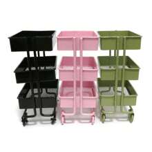 Dollhouse Miniature Furniture Shelf Bookshelf With Wheels Storage Display Rack Dollhouse Furniture Accessories Metal 1:12