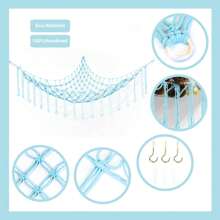 Rede para armazenamento de bichos de pelúcia ou canto de rede - Rede grande para brinquedos de pelúcia, decoração de quarto - Suporte organizador para bichos de pelúcia fofos - Rede para armazenamento de bonecas, decoração de parede para quarto, rede grande de canto de malha, suporte de armazenamento suspenso, sala de estar familiar, decoração de quarto, decoração de presente fofa e interessante