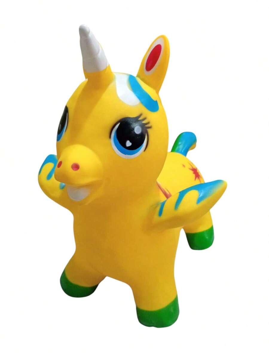 Juguete de montable inflable unicornio - Amarillo - Ver 1