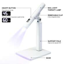 Lámpara UV LED portátil y recargable para uñas, esmalte de uñas de gel, secado, resina, lámpara de luz UV rápida para uñas, arte, soporte de escritorio, desmontable