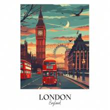 1 Stück/3 Stück Wandkunst Poster Vintage Nordisch Retro Urlaubs Reise Stadt Paris London Tokio Landschaft Poster Wandkunst Leinwand Malerei Heim Dekoration Reise Geschenke ohne Rahmen/mit Rahmen Leinwandkunst
