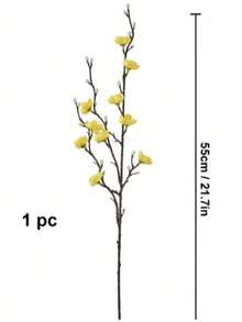 21.7 Inch Artificial Yellow Plum Blossom, Realistic Winter Sweet Long Stem Plastic Flower, Suitable For Home, Hotel, Office, Wedding, Party, Garden Decor, Plum Blossom Fake Flower Bouquet - Multicolor - View 11