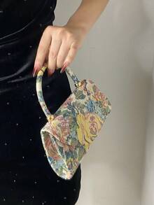 Túi xách thêu họa tiết hoa xuân/hè mới cho nữ, phong cách cổ điển, họa tiết hoa Trung Quốc, phù hợp với sườn xám, lý tưởng để sử dụng hàng ngày, tiệc tùng, tụ họp, đám cưới, nhẹ, mặt dây chuyền cổ điển đa năng, ví đeo tay thanh lịch cho nữ - Màu vàng - Xem 3