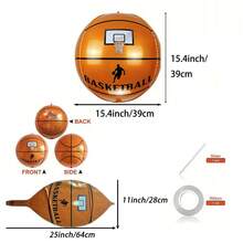 6 szt. 22" 4D okrągłe balony koszykarskie odpowiednie do dekoracji imprez o tematyce koszykówki