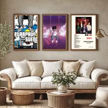1 pieza Póster artístico de pared con opción de marco, Pop Music, Éxitos, Álbumes, Estrellas, Junior, H, Hip-Hop, Rap, para sala de estar, lienzo, pintura, arte, hogar, decoraciones de pared