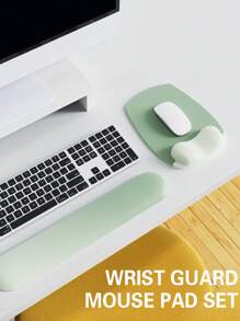 Mouse Pad With Wrist Rest, Comfortable Memory Foam Wrist Rest, Suitable For Computer Keyboard, Mouse Silicone Wrist Pad, Ergonomic Mouse Pad Set, Easy To Type And Relieve Pain, Simple And Thick Anti-Slip Computer Hand Pad