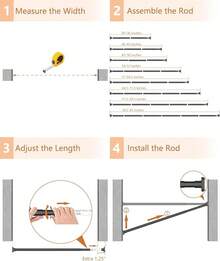 Tension Shower Curtain Rods No Drilling, 29 To 85 Inch, Spring Tension Curtain Rods For Windows, Adjustable Shower Rod For Bathroom, Heavy Duty Tension Rods Fits Various Wall Types, Black-Good - 黑色 - 查看 5
