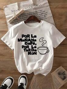 Plus Size Plain Crew Neck Short Sleeve T-Shirt, Casual Style For Summer - White - View 3