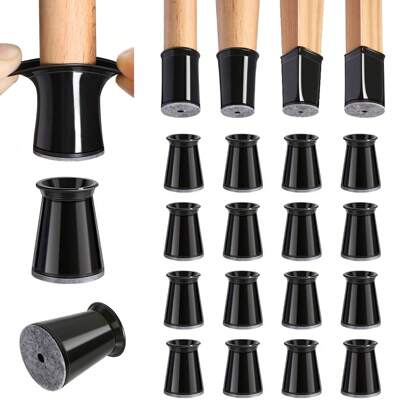 8/16/32pcs X-Small Silicone Chair Leg Covers/Furniture Sliders With Felt Pads - Noise Reducing Chair Legs Floor Protectors For Hardwood Floors,Effectively Protect The Floor And Table Legs(4 Colors Available)