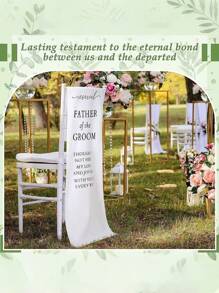 1pc/2pcs- Father Of The Groom Wedding Memorial Reserved Chair Sign In Parent's Love Memory Celebration From Heaven Wedding Banner Memorial Sign Sympathy Memory Gift