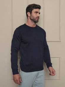 Men Sweaters - Màu xanh hải quân - Xem 4