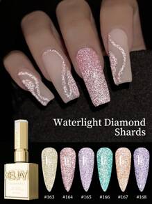 XEIJAYI XEJAYI 6-Color 15ml Water Light Crushed Gel Nail Polish Set,UV LED Soaking Nail Gel, Semi-Permanent, DIY Salon Quality Nail Art Gel For Spring And Summer