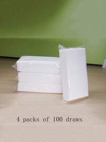 Pack large de 100 rouleaux de papier toilette 4/2, adapté à une utilisation domestique, hôtel, salon de mahjong, restaurant, maison d'hôtes. Emballage transparent.