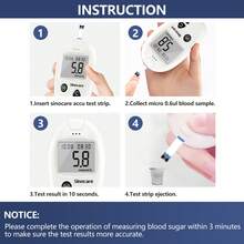 Sinocare Accu Blood Glucose Monitor Fullset In Mmol/L With 50 Test Strips - KIT With 50 Strips - View 3