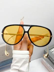 Novos óculos de moda retrô extra grandes com armação redonda de metal ousada estilo Y2K, adequados para mulheres e homens, versáteis para estilo de rua, uso externo, praia, viagens, casual, formal, elegante e chique