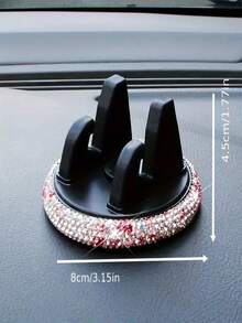 1pc Sparkling Rhinestone Car Phone Holder - Cute, Suitable For Horizontal And Vertical Use, Dashboard Mounting With PVC Material, Secure Grip, Easy Installation, Horizontal And Vertical Use, Add Glamour To Your Vehicle Interior, Car Phone Accessories | Stylish Car Decor | PVC Phone Holder, Car Phone Holder Travel Storage Organizer - Multicolor - View 2