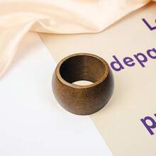 6pcs Simple Plain Wooden Napkin Rings, Fashionable & Versatile For Hotel Table Setting, Restaurant Tablecloth Decoration
