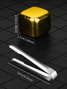 Customized 304 Stainless Steel Reusable Ice Cubes For Fast Cooling Wine And Whiskey, Bar Cocktail Whiskey Beer Beverage Ice Stones Gift Set. Engraved Whiskey Stone Set, Gifts For Him, Home Bar Supplies, Drink Stones, Gifts For Drinkers, Christmas Gifts For Him, Gift For Father,Wedding Essentials - Silver - View 10