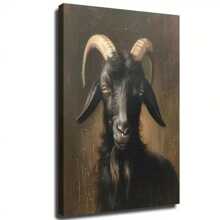 1pc Poster Canvas Painting Wall Sticker Print Modern Art Painting, Perfect For Room Decoration Black Phillip Goat Art, Dark Academia, Halloween Decoration, Victorian Gothic Decor,No Frame