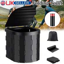 Folding Toilet Car Outdoor Travel Potty Portable For Camping Hiking Beach - Black - View 1