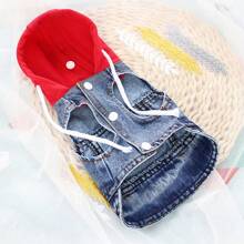 1pc New Hooded Harness Vest, Suitable For Small Dogs Like Poodle, Bichon Frise, Teddy, Spring/Autumn Pet Clothes