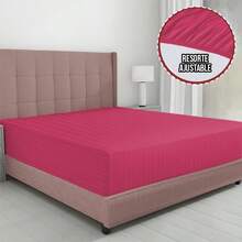 Sábana de Cajón Ajustable | Tela Fresca, Suave y Ligera | Tacto Algodón | Transpirable | Tallas Individual, Matrimonial, Queen Size y  King Size | Varios Colores | El regalo perfecto para Mamá - Rosa Fucsia - Ver 1