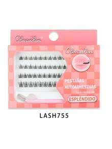 80 racimos, 4 filas, extensiones de pestañas falsas naturales de aspecto natural tipo cómic DIY, pestañas agrupadas delgadas y esponjosas con rizos tipo D, las bandas delgadas son suaves, adecuadas para usar lentes de contacto, sin necesidad de pegamento, fáciles de aplicar