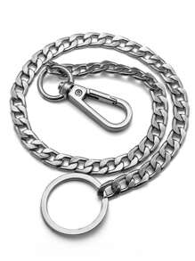 1 PIEZA Nuevo accesorio de moda para hombre: Cinturón, billetera, llavero multifunción, cadena para pantalones, cadena para el Body, cadena de metal simple y elegante de 41.5 cm, regalo de estilo Hip Hop