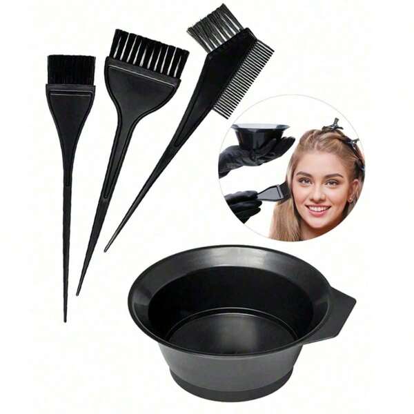 4/12Pcs Professional Hair Coloring Kit Hair Dye Brush Hair Dye Bowl,Suitable For Hair Color, Hair Bleach, Hair Dye Comb Applicator, Hair Dye Precision Color Brushes And Bowl,For Salon Home Use,Hair Tools,Hair Products And Accessories For Barber Salon Beauty Travel Essentials,Random Hair Dye Comb,1pc