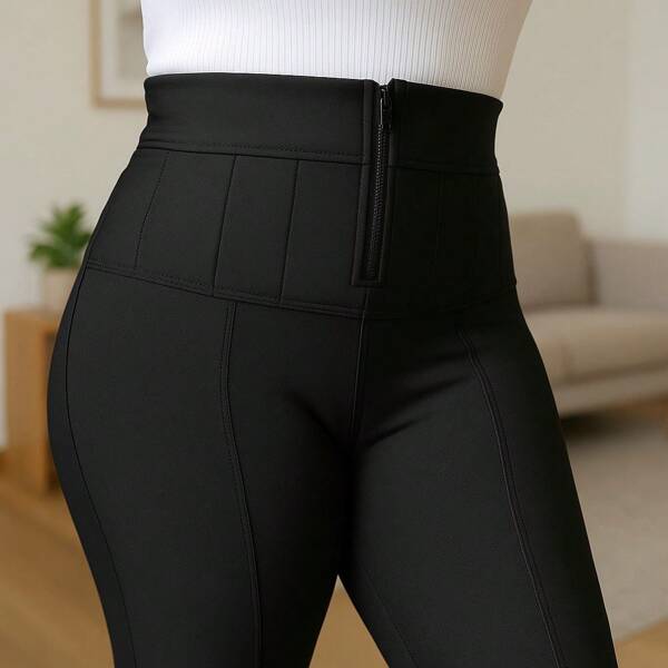 Calça Lipo PLUS SIZE Suplex Cintura Modeladora Ziper Reforçado Moda Feminina G1, G2 e G3