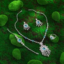 Bride Jewelry Set For Women Dubai Wedding CZ Zirconia 4 Pieces Jewelry Party Accessories