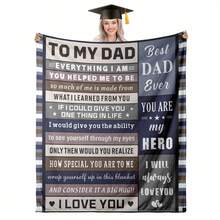 Heartfelt Tribute Design Throw Blanket 1 Count For Family Moments Gift For Dad Throw Blanket Featuring Loving Words Of Gratitude Admiration And The Message You Are My Hero My Love And Respect Will Never Fade Printing - 彩色 - 查看 2