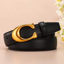 Ceinture à boucle en forme de C minimaliste, polyvalente pour les jeans et les tenues décontractées, pour femmes