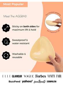 1 paio di cuscinetti adesivi biadesivi per reggiseno, sollevamento e imbottitura invisibile per il seno delle donne, reggiseno in silicone idrorepellente ultra-lifting per sport, costumi da bagno e abiti
