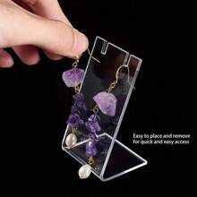 72 Holes Acrylic Earring Holder Organizer Earring Organizer 1/2/3pcs Clear Ear Studs Jewelry Storage Display Rack Showcase Earrings Display Stand Earring Storage For Retail Marketing Home Storage 4.57*3.15*1.77in Back To School