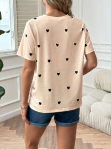 Heart Print Maternity Athletic Shirt