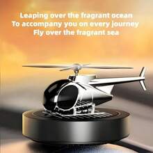 Car Accessories,Car Air Freshener Helicopter Solar Energy Rotating Fragrance Alloy Diffuser, Helicopter Car Fragrance Diffuser, For Car, Office