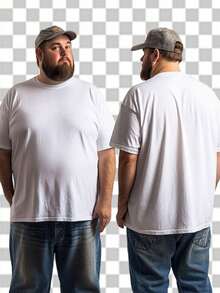 Men Plus Size T-Shirts - Màu Khaki - Xem 2