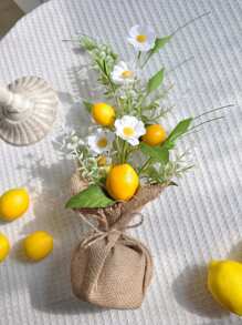 1PC Artificial Lemon Tree Real Mini Suitable For Home Kitchen Balcony Office Living Room Dining Table Decoration