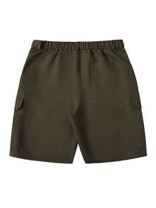 Quần short Cargo thường ngày cho nam, Quần short Hawaii thời trang có túi lớn, Quần short Bermuda mùa hè rộng rãi, Quần short thể thao tập luyện - xanh quân đội - Xem 4
