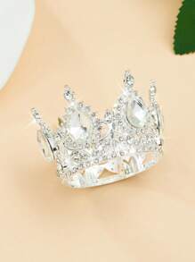 1 pieza Accesorio para el cabello con corona redonda de estilo barroco, corona de adulto para cumpleaños, corona de reina para decoración de fiesta de cumpleaños
