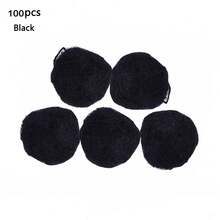 100 piezas de redes de pelo de nailon resistentes para recogidos de cabello, herramienta de peinado, color negro, rubio, marrón, malla de 5mm para pelucas
