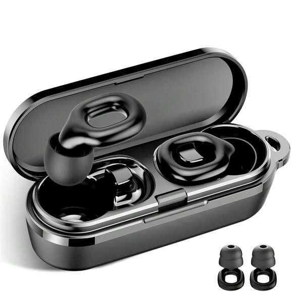 Ear Plugs For Sleeping, 35dB Noise Reduction Hearing Protection EarPlugs, Reusable Silicone Earplug, 7 Pair Eartips In XS/S/M/L Replaceable Single/Double Ear Plug For Sleep, Study, Work, Events(Black)