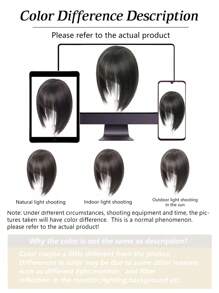 10 英寸合成女士假发片女士假发片 3D 法式刘海自然蓬松轻盈无缝遮盖白发稀疏发饰