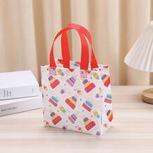 9/18 件无纺布可重复使用手提袋，20x20x9 厘米，各种涤纶派对图案，生日庆祝礼品袋，带手柄，用于礼物和存储，无动物主题 - 混合设计