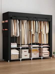 1pc Assembled Cloth Wardrobe Cabinet, Easy Installation Portable Closet For Bedroom, Rental House Storage, Sturdy