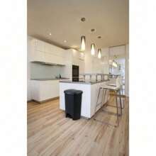 12.1 Gallon Plastic Step-On Trash Can For Kitchen - Black Home Storage Solution
