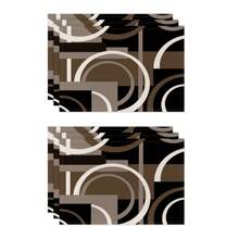 1pc/4pcs/6pcs Daily Decorative Placemat, Black And White Geometric Linen Placemats, Dirt-Resistant Mats, Suitable For Home, Dining Room And Restaurant, Tabletop Decor, Home Goods